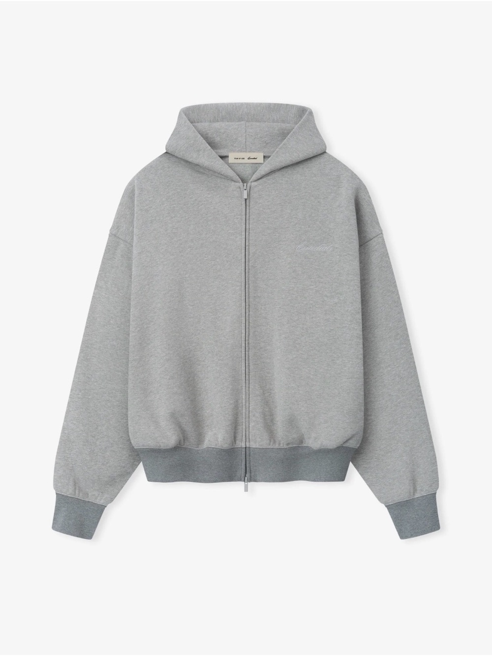 Fear of God Concrete Heather Full-Zip Hoodie